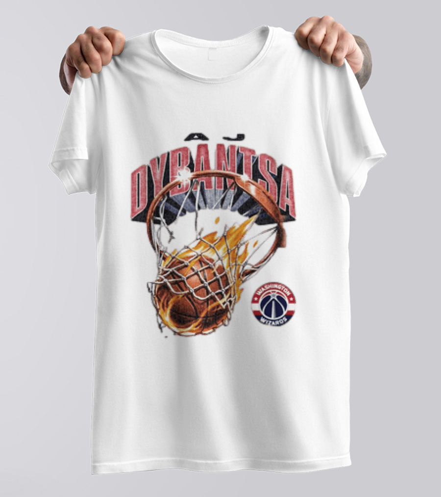 Dybantsa Washington Wizards Basketball Hoop On Fire T-Shirt