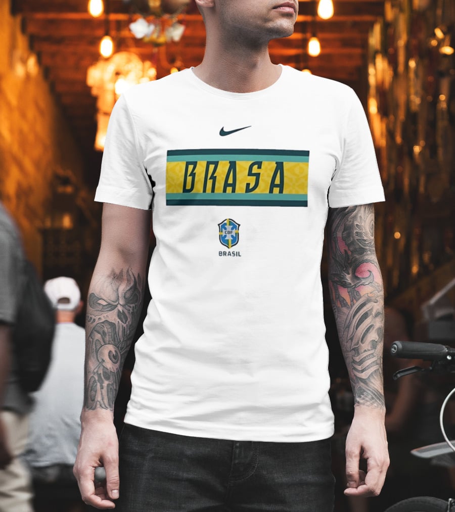Nike Brasa Brazil CBF Football Crest T-Shirt