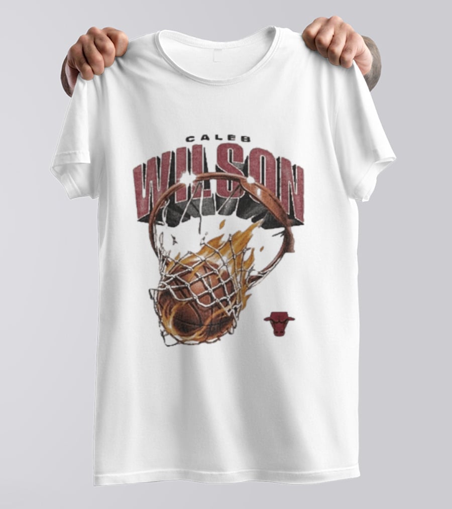 Caleb Wilson Chicago Bulls Basketball On Fire T-Shirt