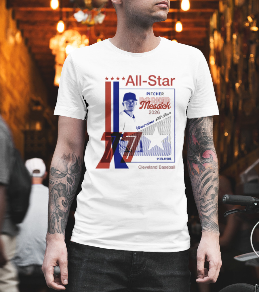 Cleveland Guardians Parker Messick First Time All Star 2026 Pitcher Three Stars T-Shirt