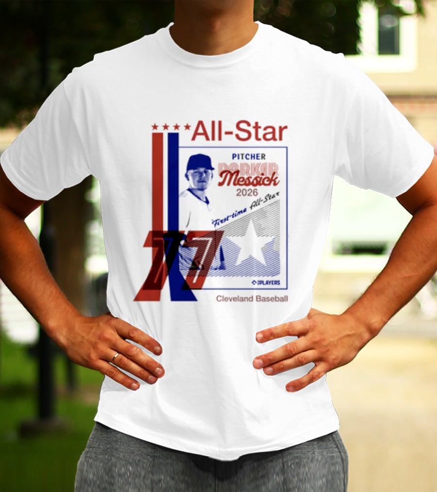 Cleveland Guardians Parker Messick First Time All Star 2026 Pitcher Three Stars T-Shirt