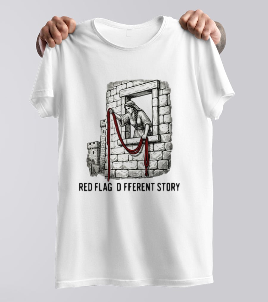 Red Flag Different Story Rahab Joshua 2 Biblical Scene T-Shirt
