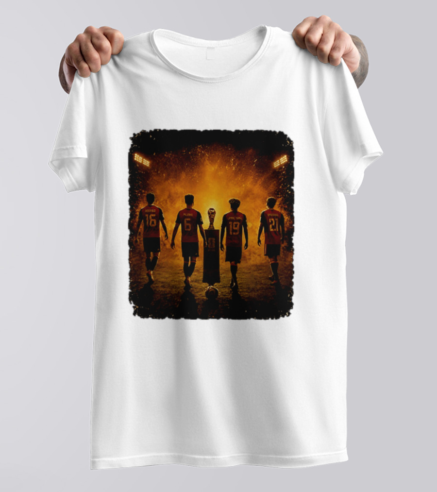 Spain National Football Team Rodrigo Merino Lamine Yamal Oyarzabal Trophy 2026 T-Shirt