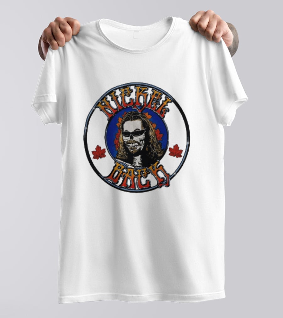 Nickelback Skeleton Skull Maple Leaf Rock Band Bootleg T-Shirt