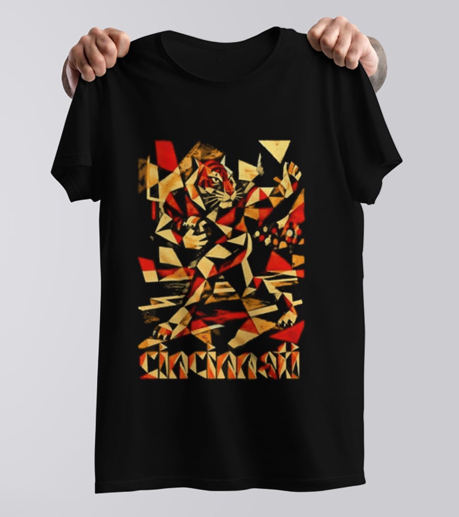 Bengals Tiger Running With Football Cincinnati T-Shirt