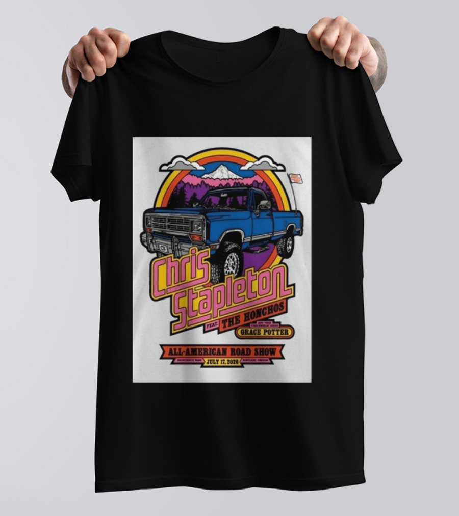 Chris Stapleton Feat The Honchos Grace Potter All American Road Show Providence Park Portland Oregon July 17 2026 T-Shirt