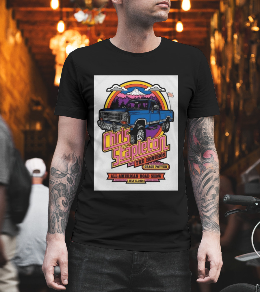 Chris Stapleton Feat The Honchos Grace Potter All American Road Show Providence Park Portland Oregon July 17 2026 T-Shirt