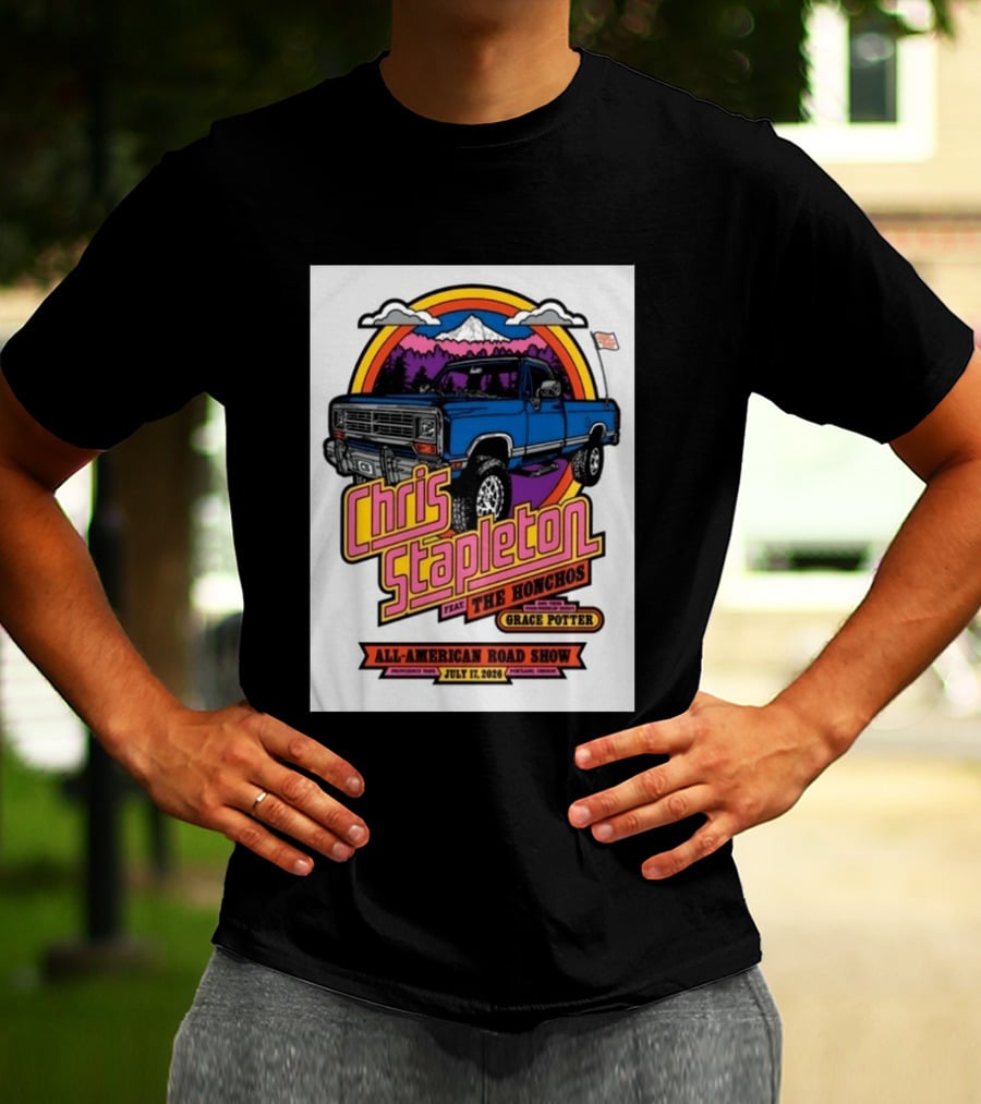 Chris Stapleton Feat The Honchos Grace Potter All American Road Show Providence Park Portland Oregon July 17 2026 T-Shirt