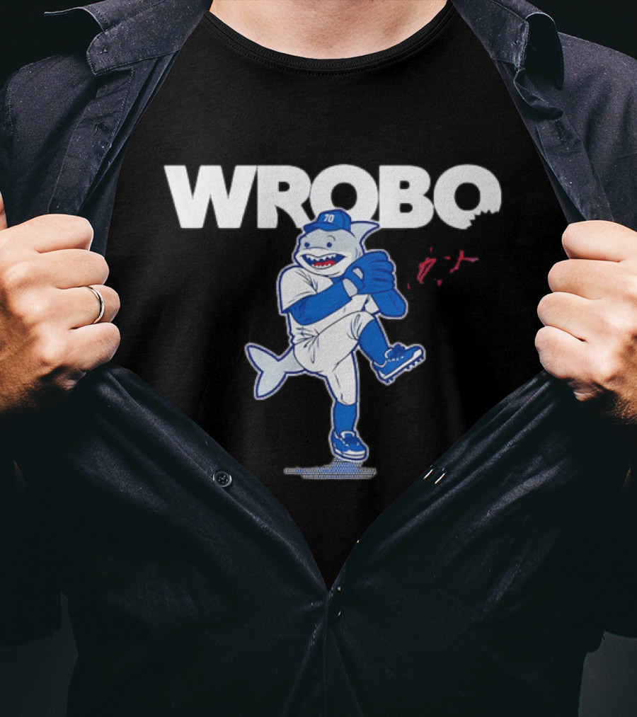 Los Angeles Dodgers Justin Wrobleski Baseball Wrobo Shark T-Shirt