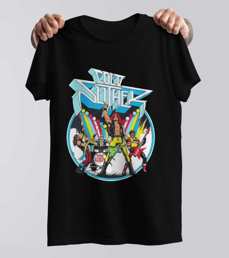 Cold Slither Band Members Rocking Live Performance Retro Vibes T-Shirt