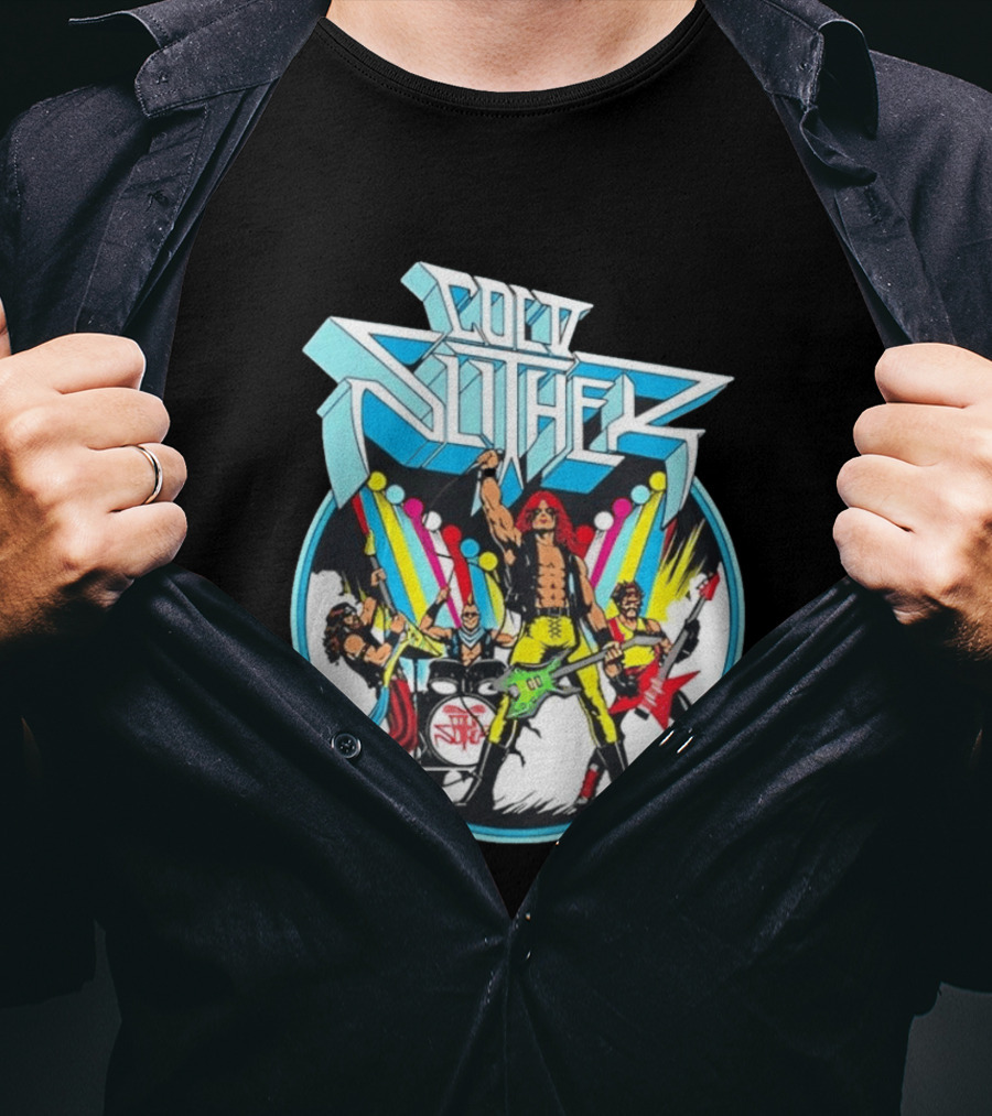 Cold Slither Band Members Rocking Live Performance Retro Vibes T-Shirt