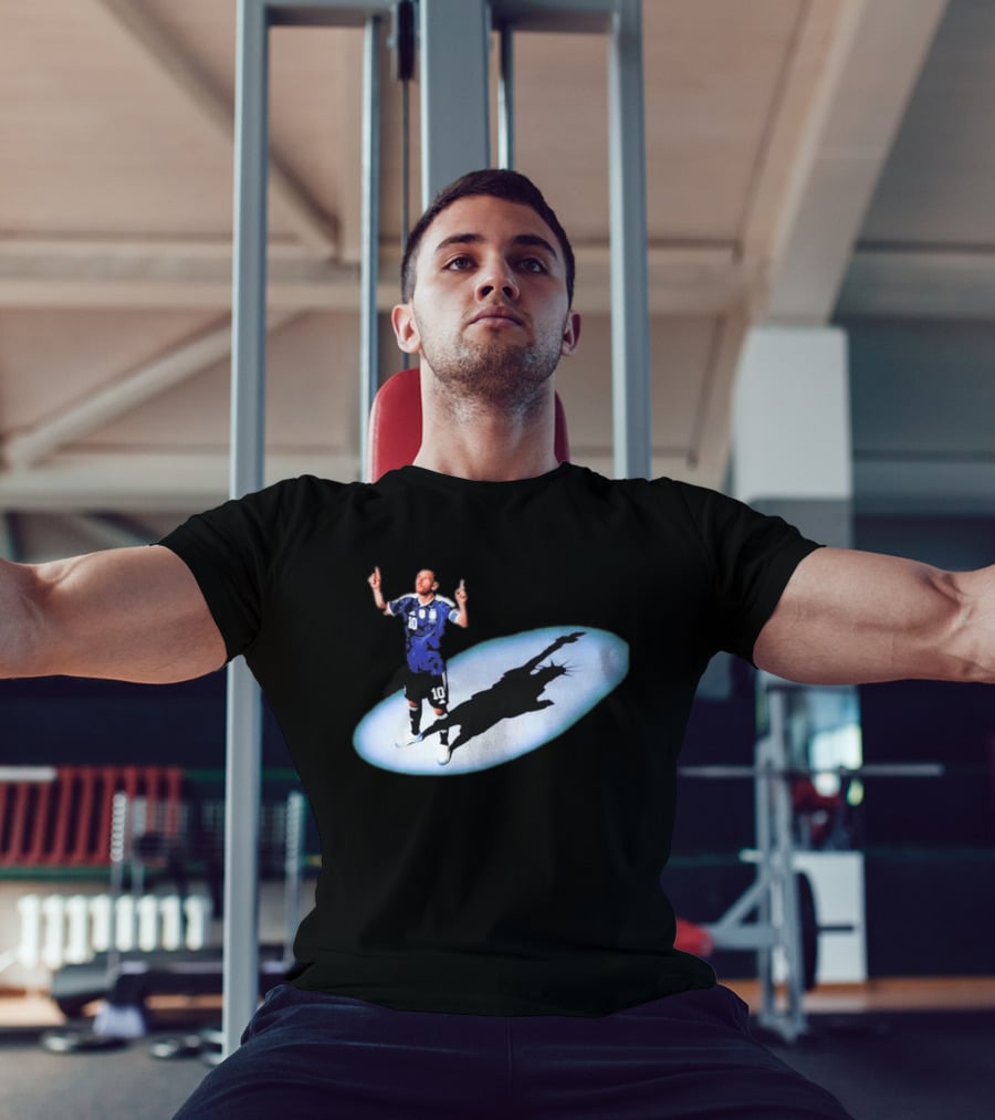 Lionel Messi Iconic Argentina Celebration With Liberty Shadow T-Shirt