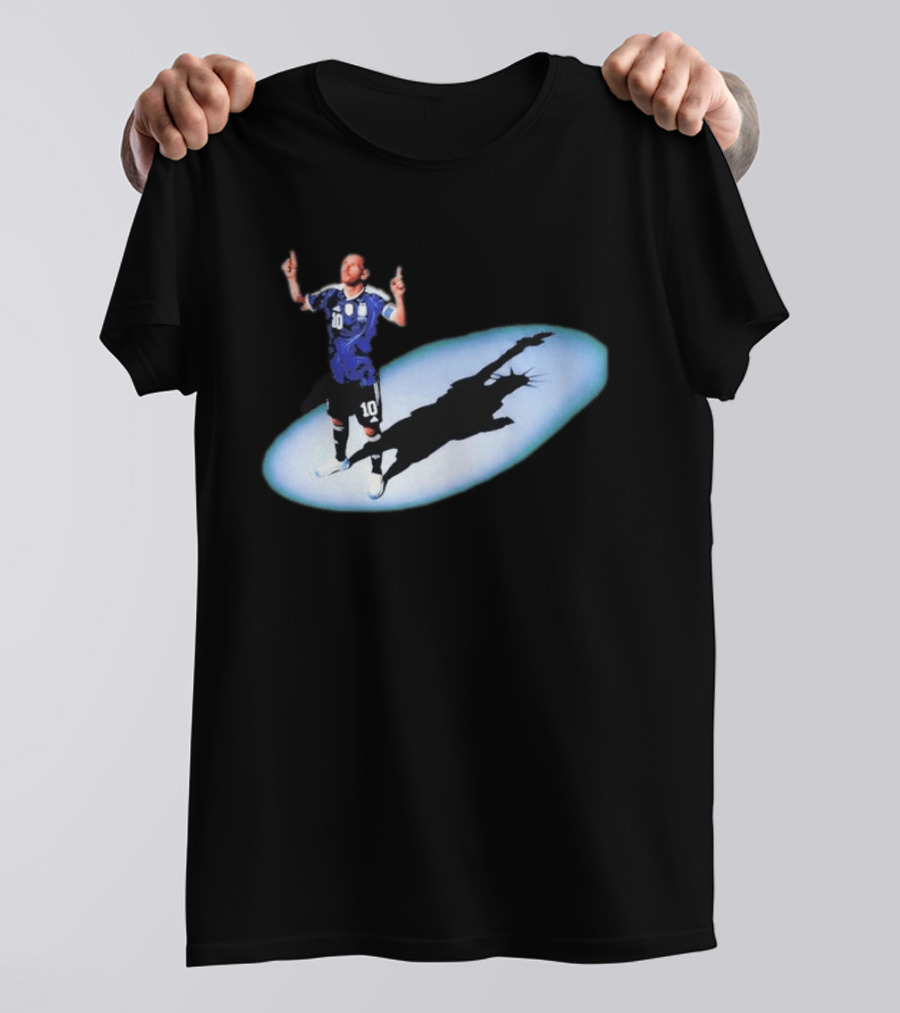 Lionel Messi Iconic Argentina Celebration With Liberty Shadow T-Shirt