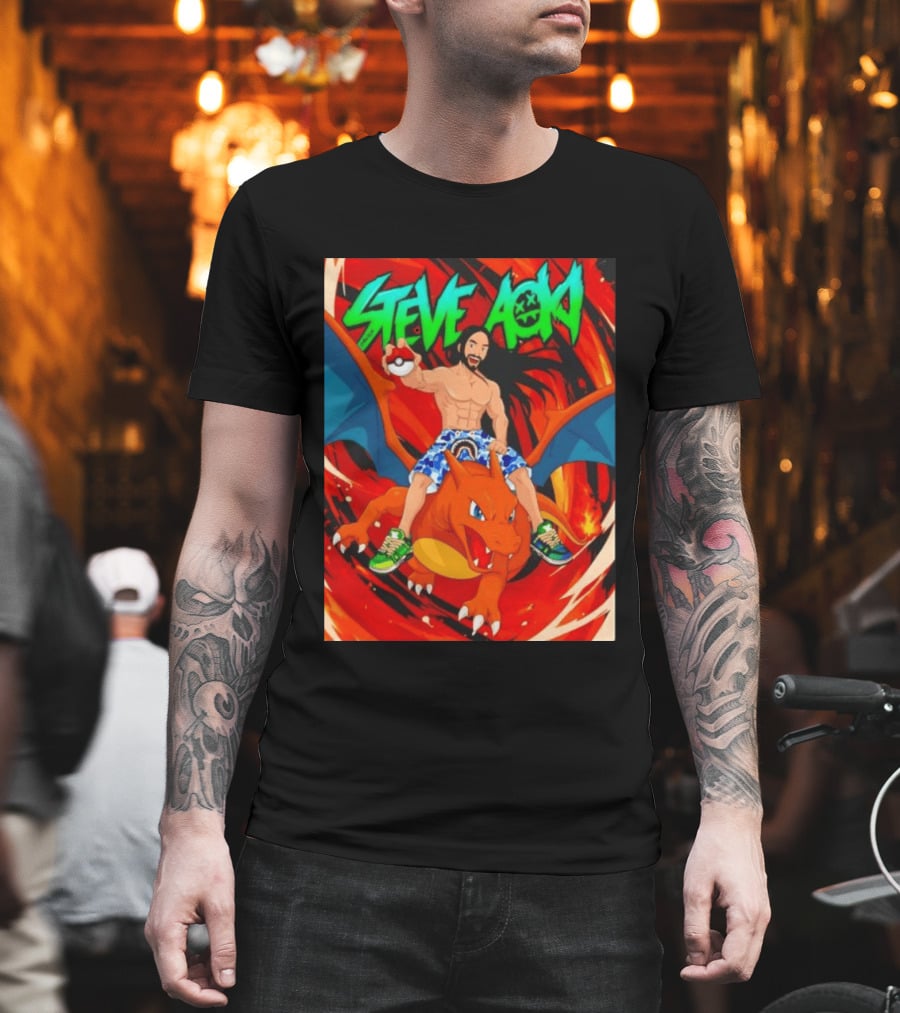 Steve Aoki Pokémon Charizard Adventure T-Shirt