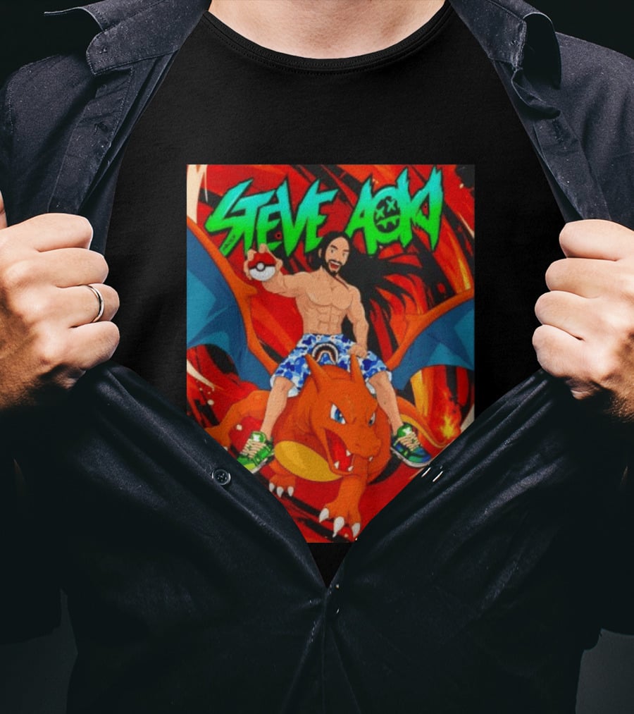 Steve Aoki Pokémon Charizard Adventure T-Shirt