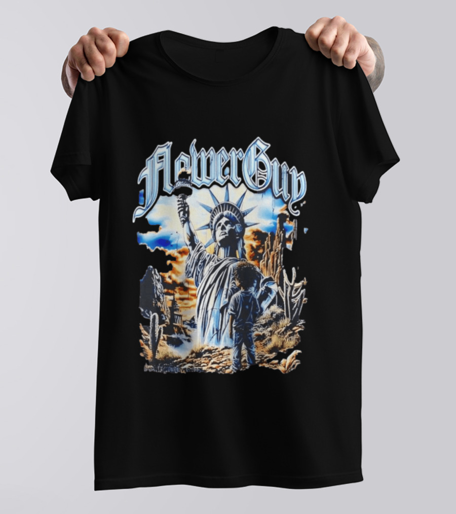 FlowerGuy Statue Of Liberty And Child In Desert Scene T-Shirt