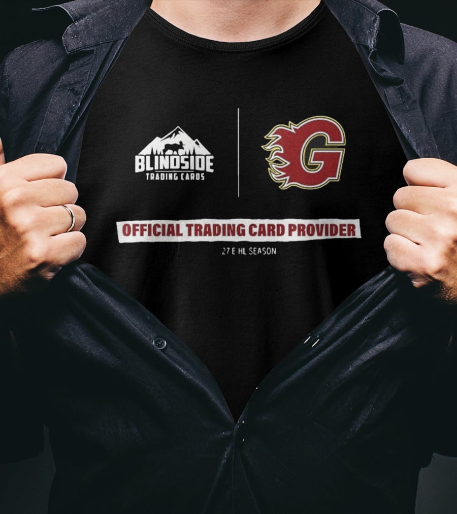 Blindside Trading Cards Guildford Flames Official Trading Card Provider 27th EHL Season T-Shirt