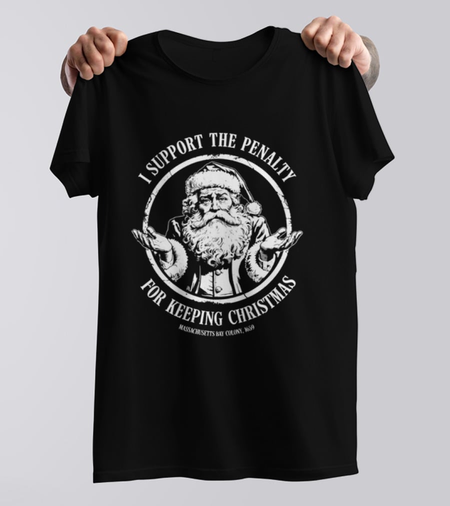 I Support The Penalty Santa Claus Massachusetts Christmas T-Shirt