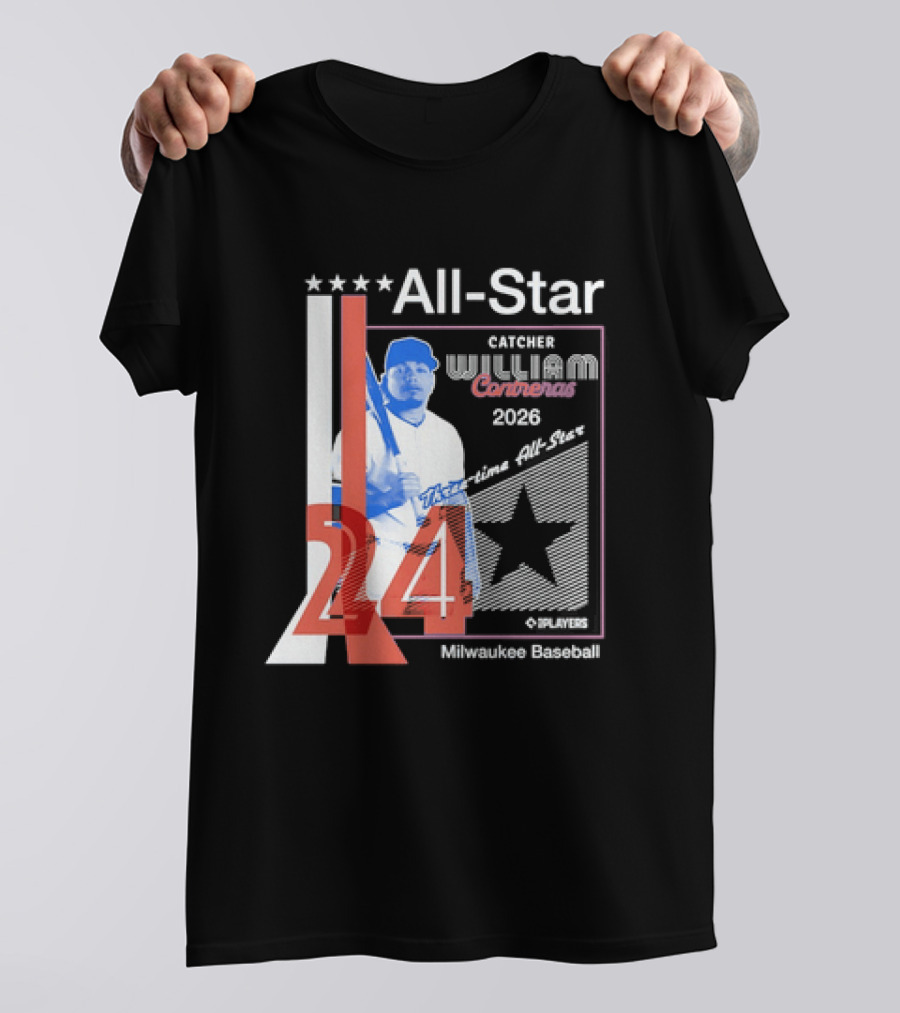 All Star Catcher William Contreras Milwaukee Baseball 2026 24 Three Time T-Shirt