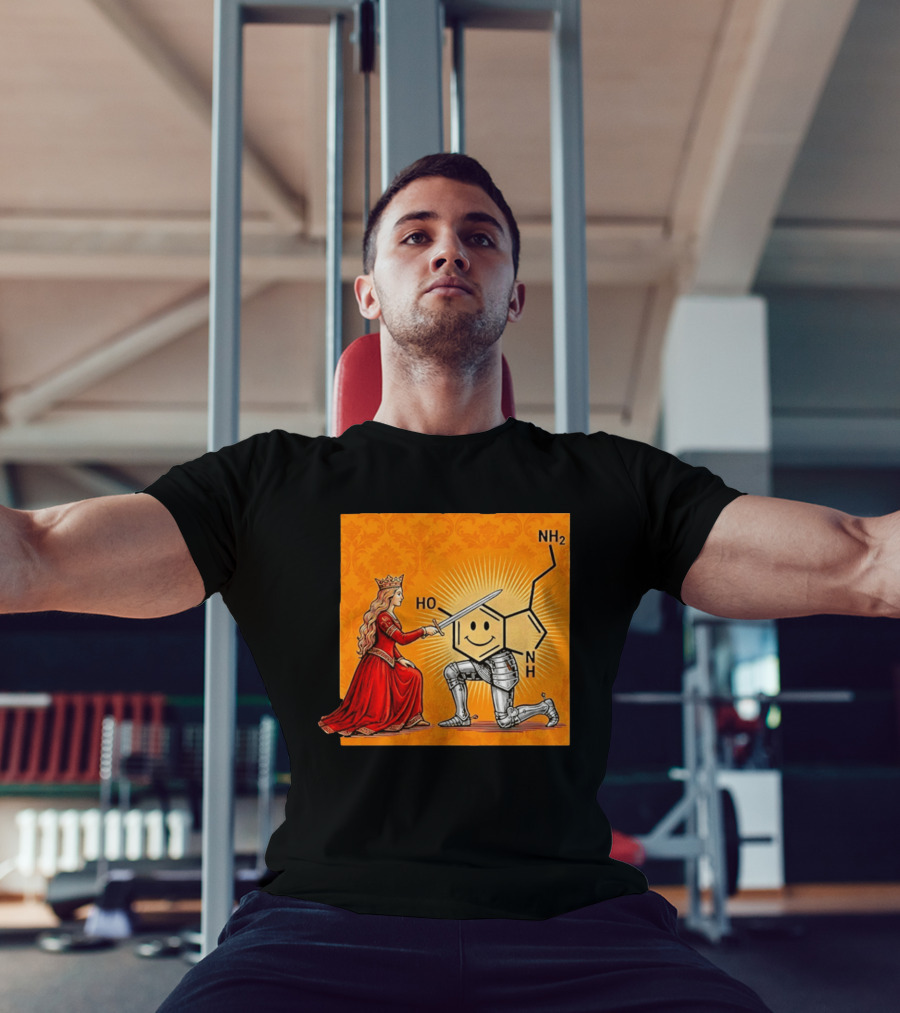 Sir Otonin Serotonin Molecule Knight Queen Chemistry T-Shirt