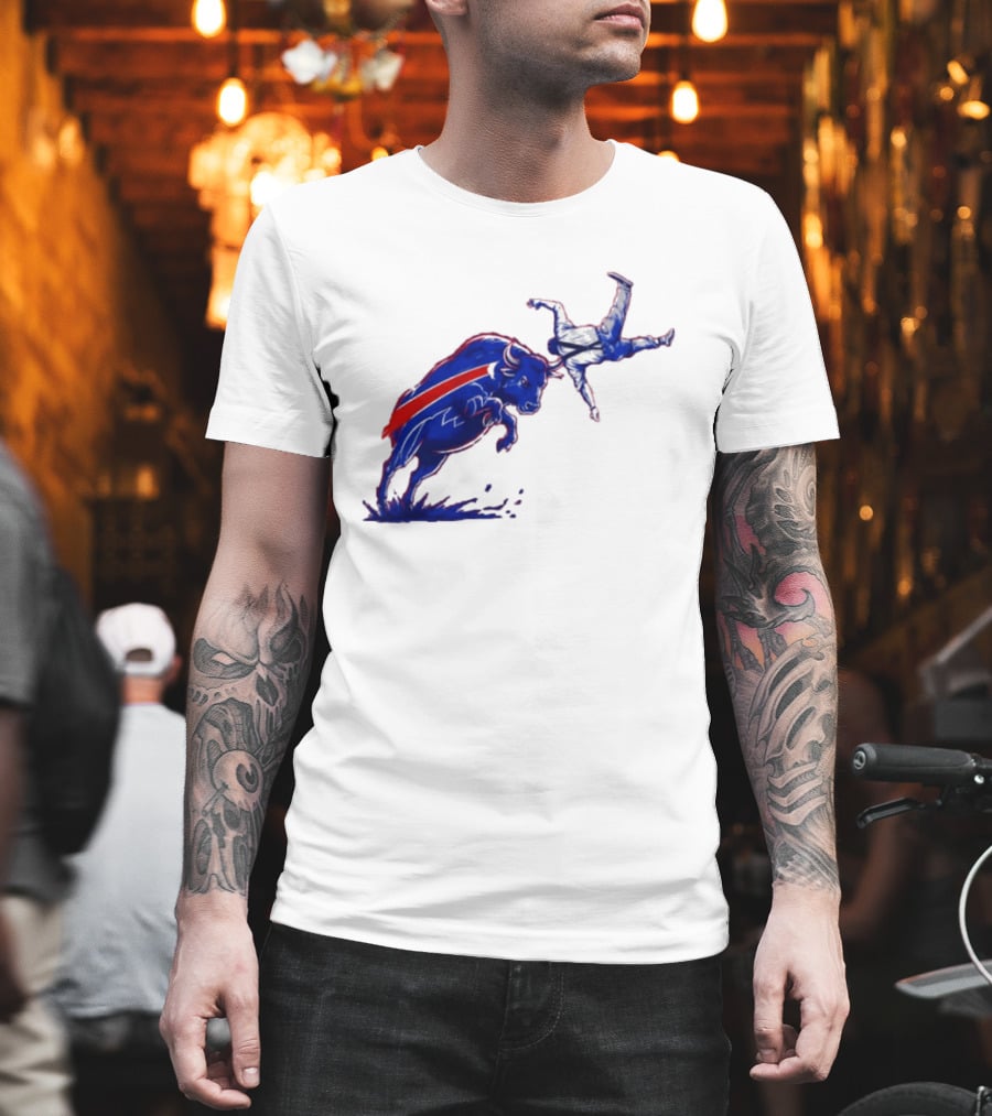 Buffalo Bills 2026 Bold Charging Buffalo Icon With Red Streak T-Shirt