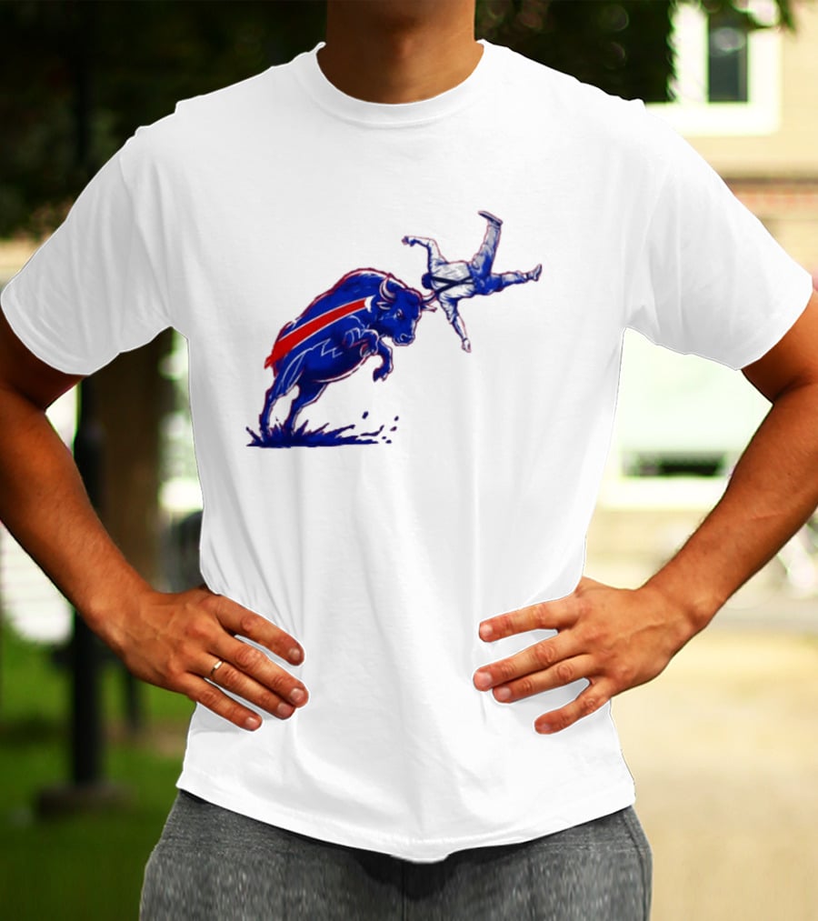 Buffalo Bills 2026 Bold Charging Buffalo Icon With Red Streak T-Shirt