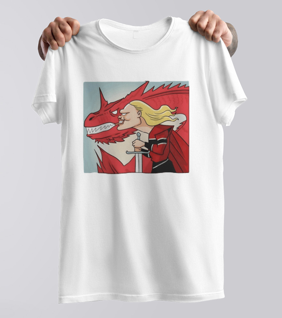 Haaland Norway Dragon Rider Caricature T-Shirt