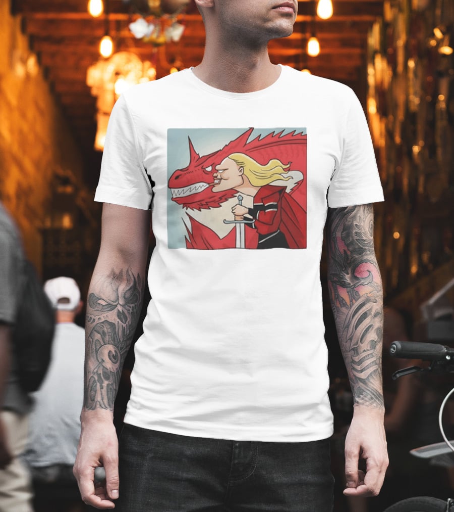Haaland Norway Dragon Rider Caricature T-Shirt