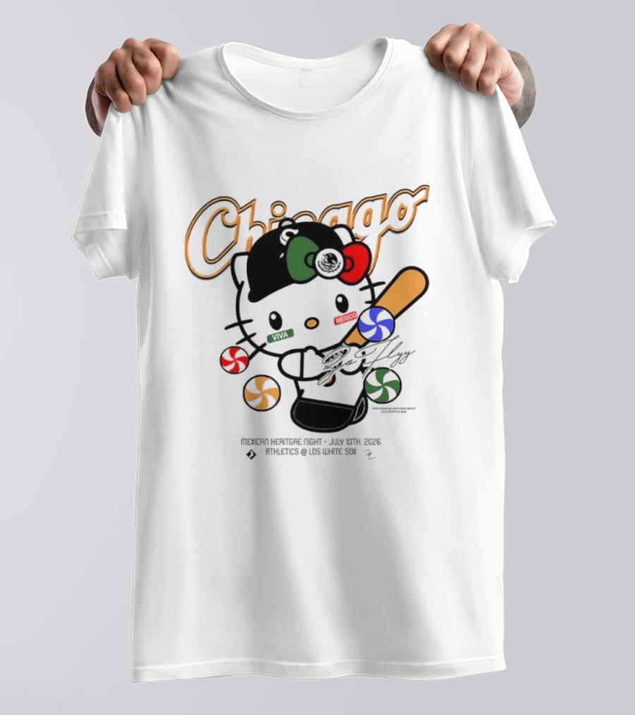 Hello Kitty Chicago White Sox Mexican Heritage Night July 10 2026 Athletics Los White Sox T-Shirt