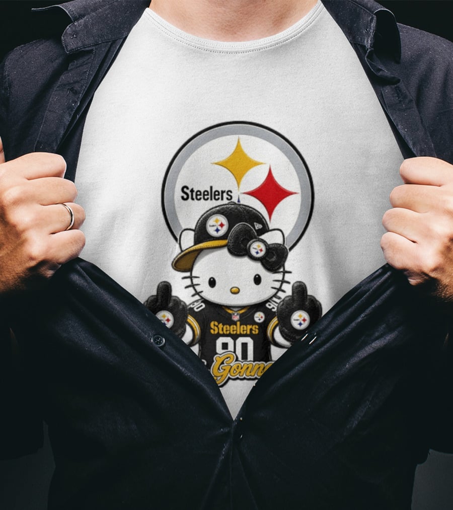 Hello Kitty Steelers Middle Finger Haters Gonna Hate T-Shirt