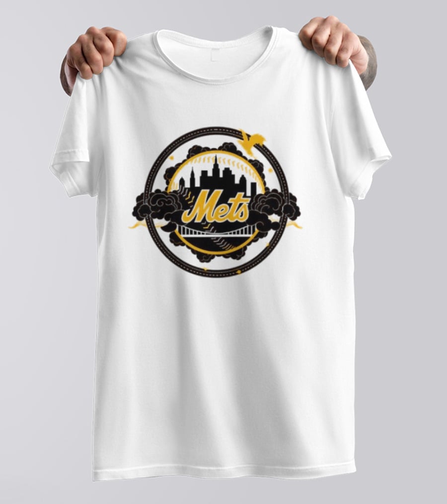 New York Mets MLB Skyline Baseball Bridge T-Shirt