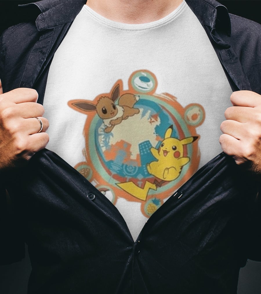 Pokémon 10 Year Anniversary 2026 Pikachu Eevee Celebration T-Shirt
