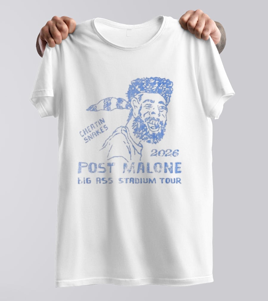Post Malone Cheatin Snakes 2023 Big Ass Stadium Tour T-Shirt