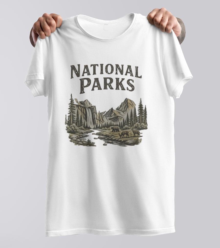 Protect Our National Parks Leave No Trace Nature Yosemite Bears Deer Mountains Forest T-Shirt