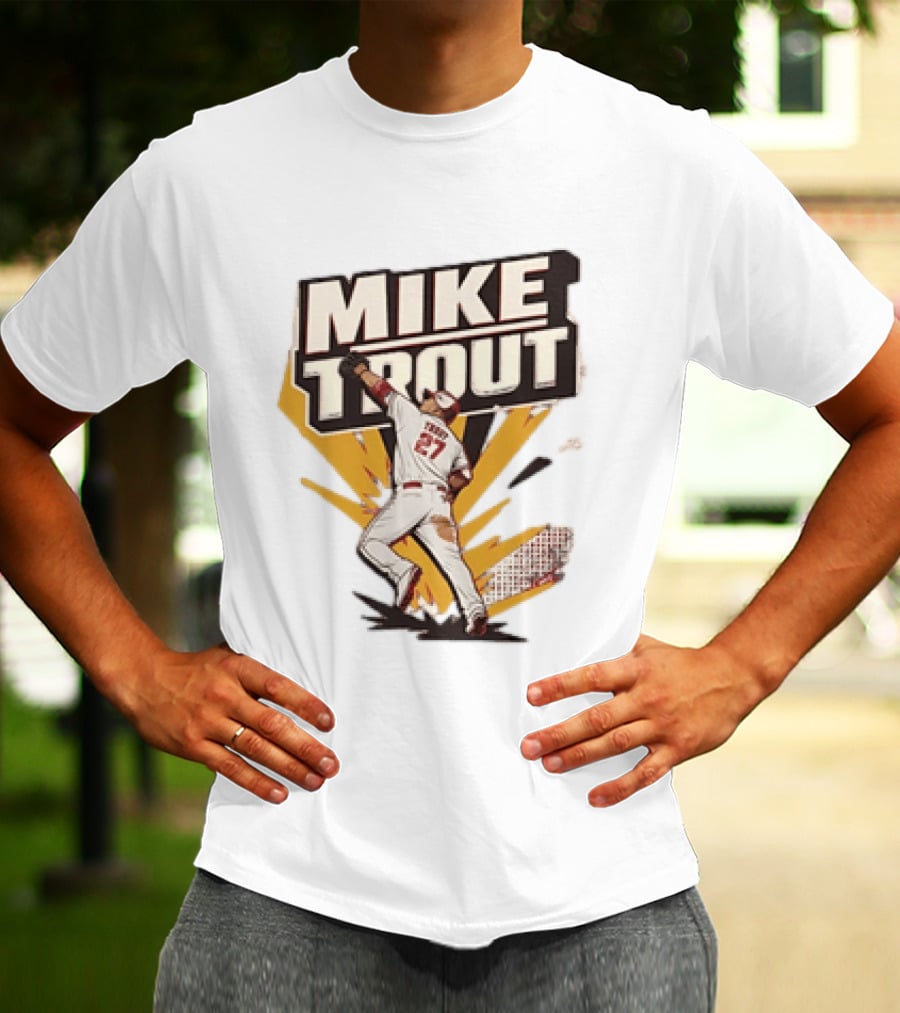 Mike Trout 27 Los Angeles Angels Baseball T-Shirt
