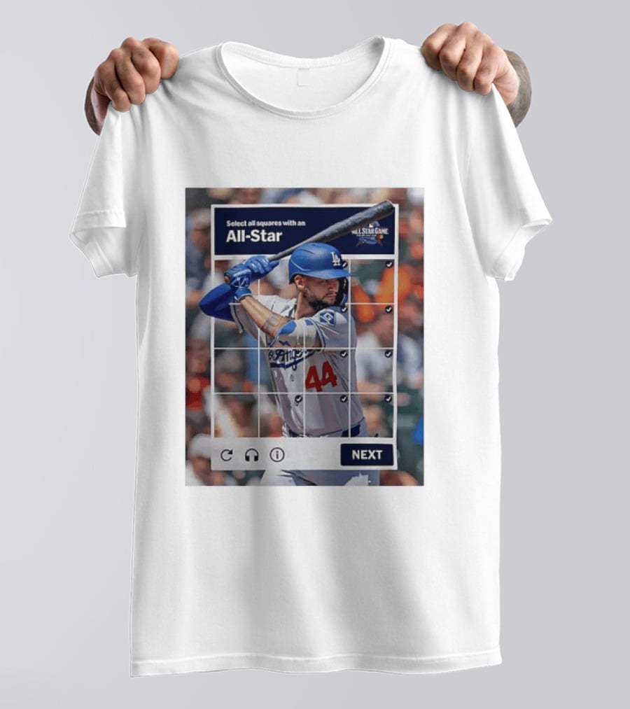 Select All Squares With An All Star Los Angeles Dodgers Baseball Meme T-Shirt
