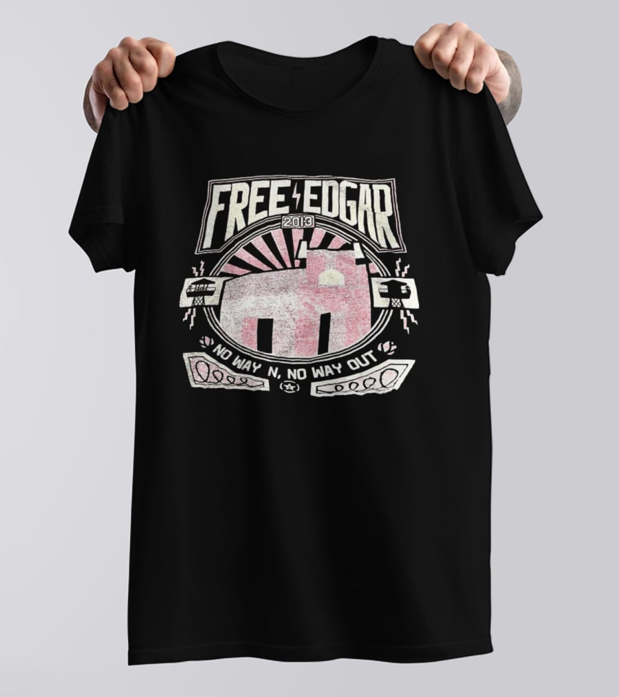 Free Edgar 2013 No Way In No Way Out Vintage Style Prison T-Shirt