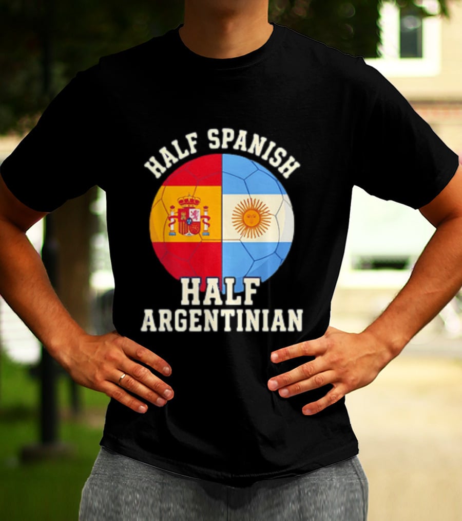 Half Spanish Half Argentinian Flag Ball T-Shirt