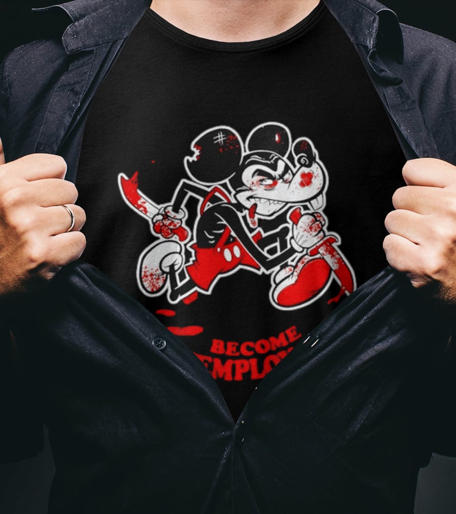 Horror Micket Become Unemployable Vintage Cartoon T-Shirt