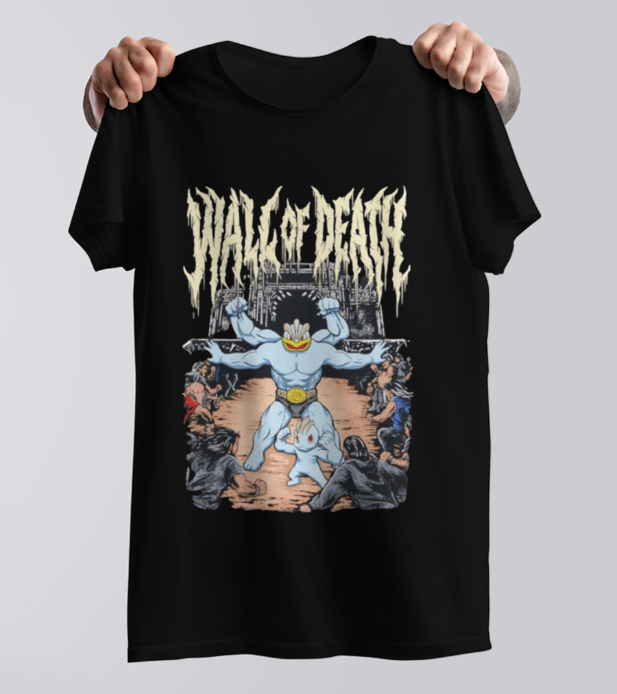 Pokemon Machamp Wall Of Death Heavy Metal Concert Battle T-Shirt