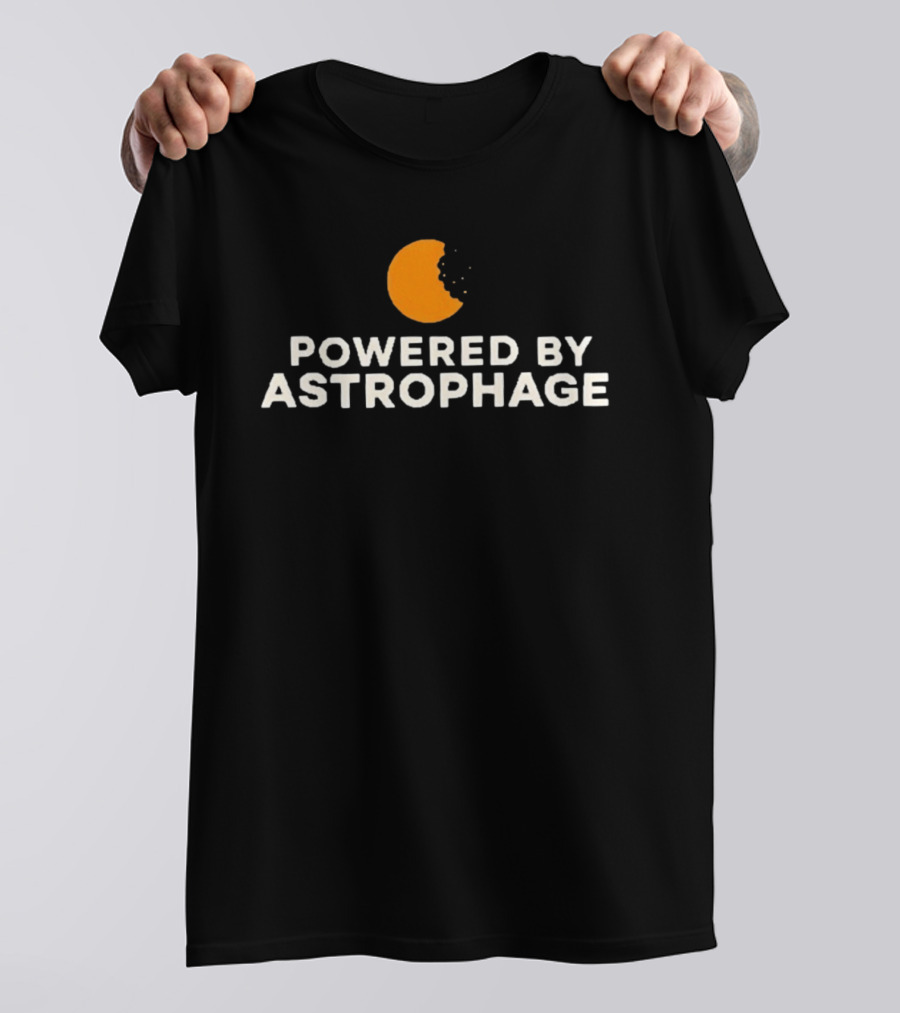 Powered By Astrophage Orange Planet Bite T-Shirt