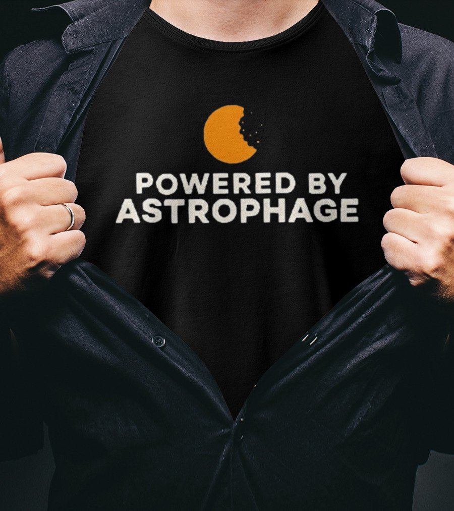 Powered By Astrophage Orange Planet Bite T-Shirt