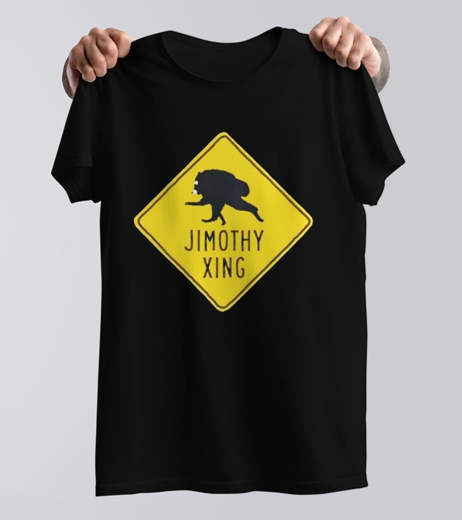 Jimothy Xing Raccoon Sign Crossing T-Shirt