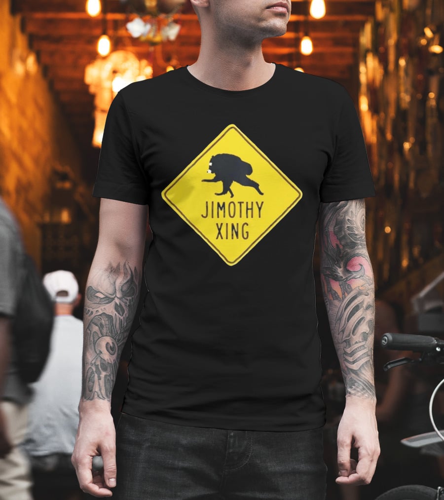 Jimothy Xing Raccoon Sign Crossing T-Shirt
