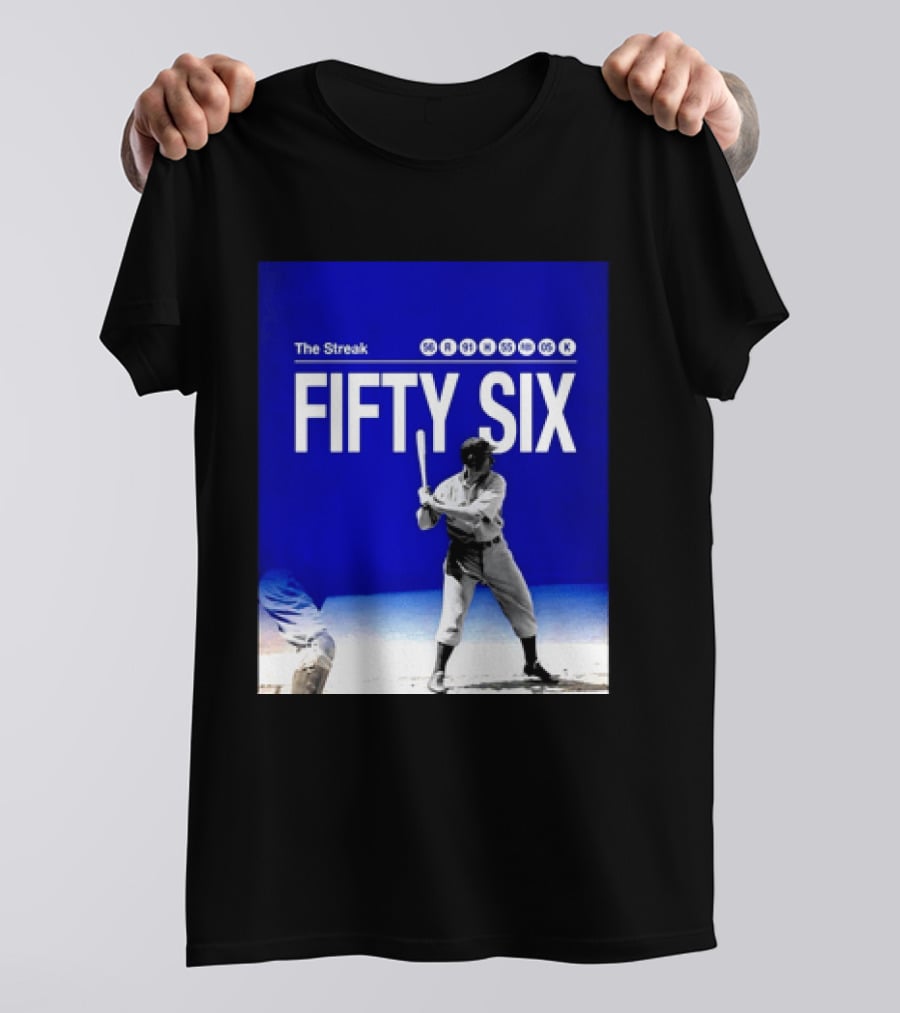 Joe DiMaggio The Streak Fifty Six Baseball Legend Yankees Fifty Six T-Shirt