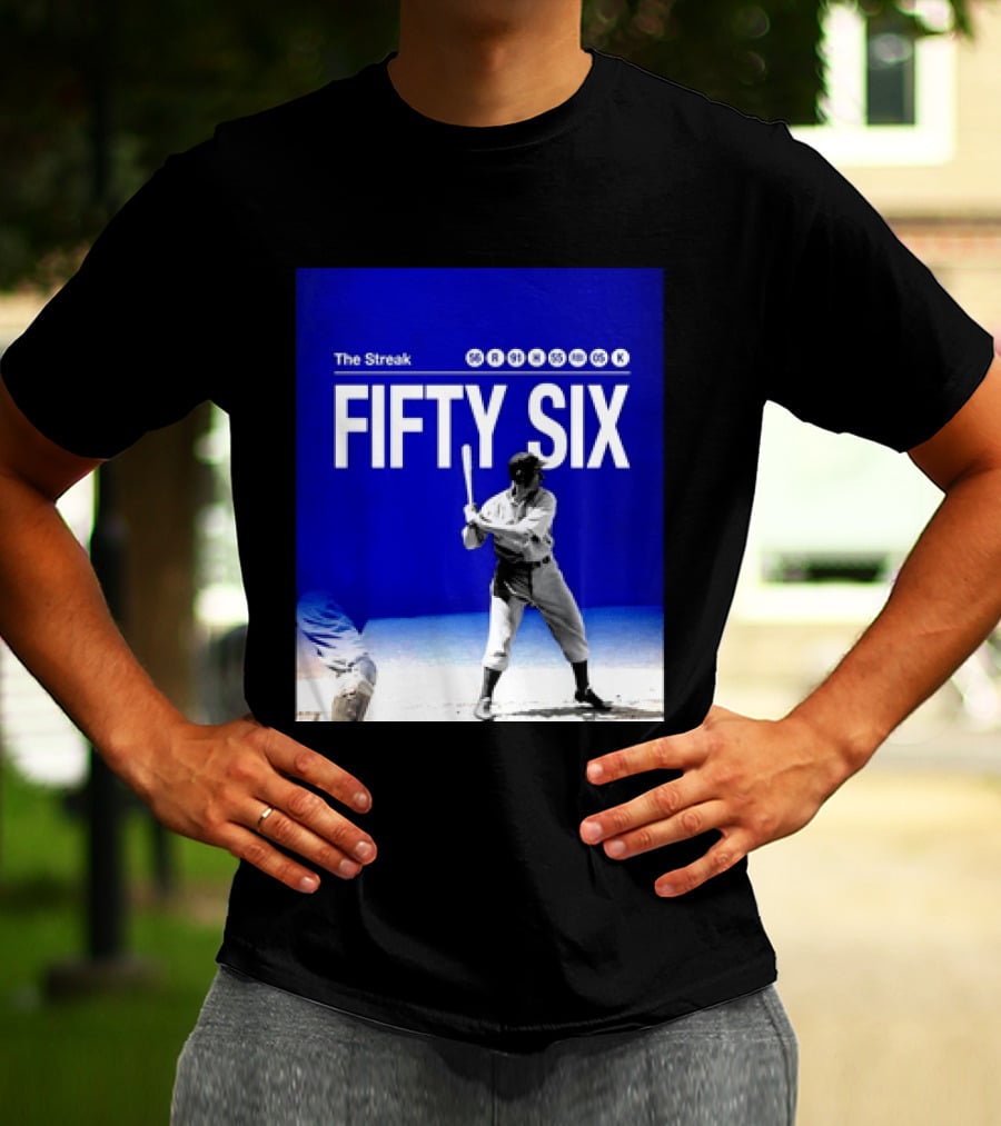 Joe DiMaggio The Streak Fifty Six Baseball Legend Yankees Fifty Six T-Shirt