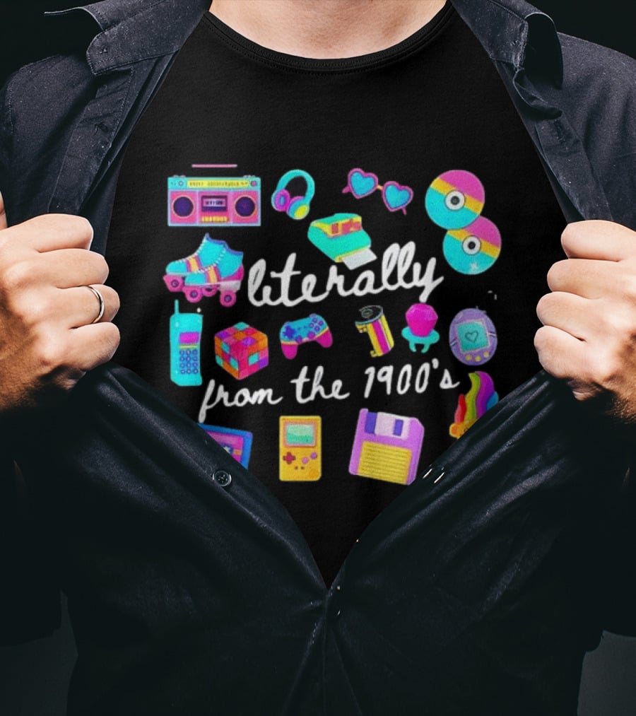 Literally From The 1900s Boombox Cassette Tape Gamer 80s 90s Nostalgia T-Shirt