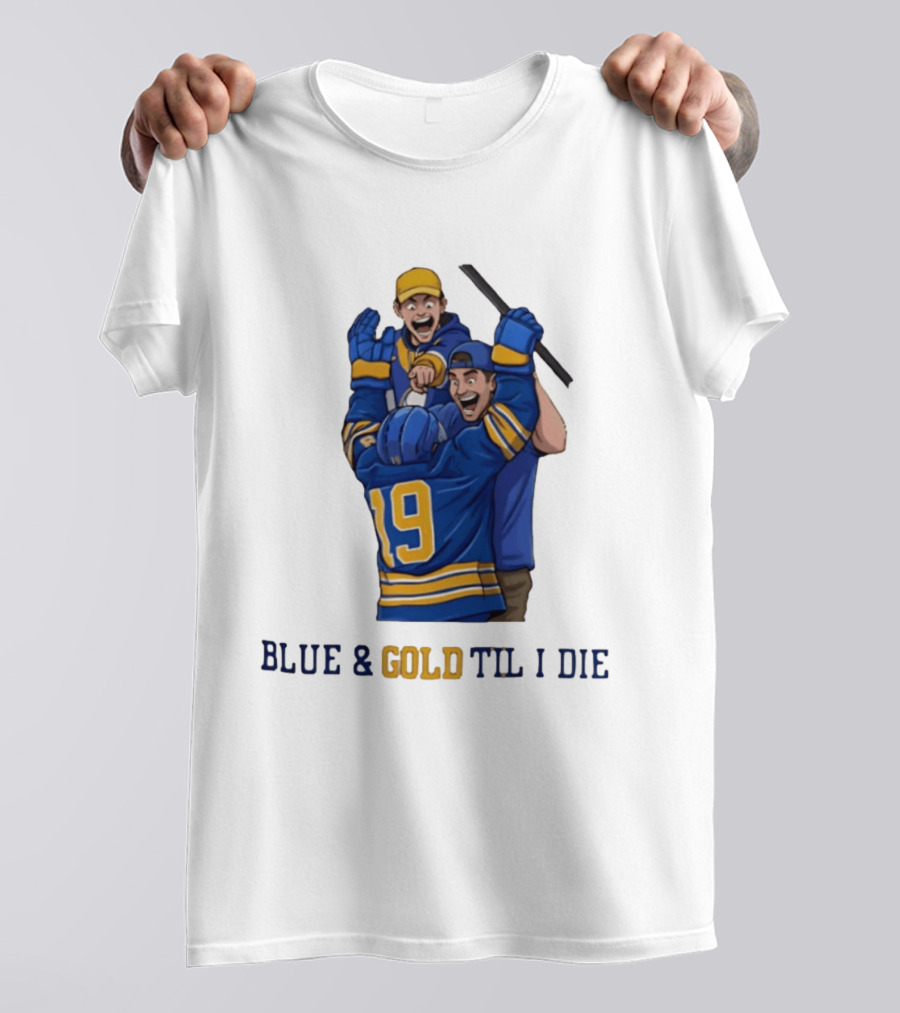 Buffalo Sabres Blue & Gold Til I Die Peyton Krebs 19 Hockey Fans T-Shirt