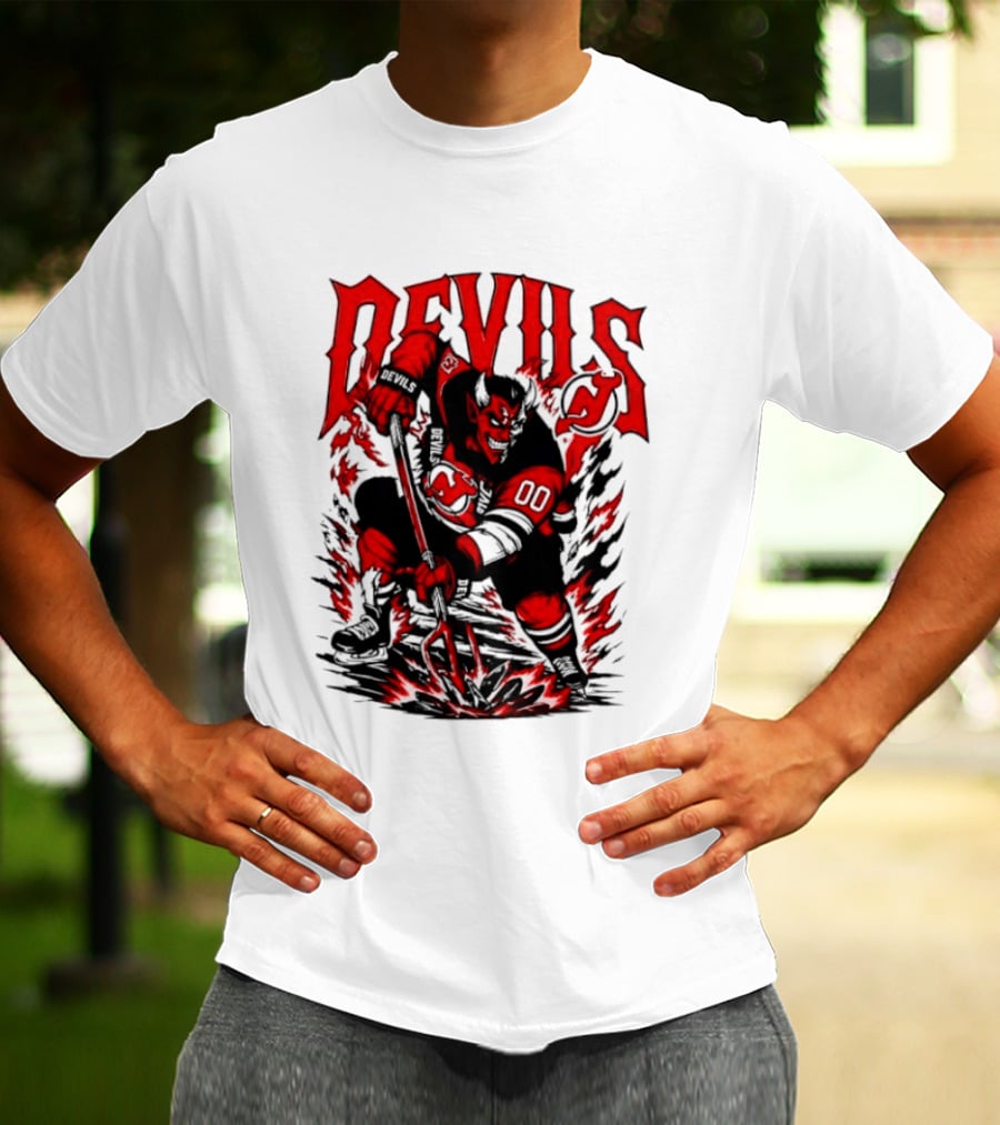 New Jersey Devils NHL Hockey Number 00 Devil Player T-Shirt