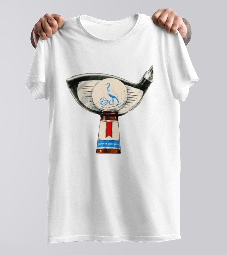Dirty Marsh Superior Light Beer Golf Heron Bird Tap Handle T-Shirt